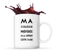 Planetee Mug Humour | Ma collègue préférée m'a offert cette tasse | Idée Cadeau Tasse Anniversaire, Retraite, Noël, Amis Homme Femme, Original, Couleur blanc