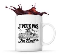Planetee Mug J’peux pas j’ai Moisson | Tasse en Céramique 330 ml Recto Verso Passe au Lave-Vaisselle | Café Thé Bureau Maison | Cadeau Agriculteur Agricultrice Collègue Anniversaire Noël