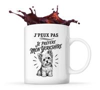 Planetee Mug J’peux pas je préfère mon Yorkshire J'peux pas minimaliste | Tasse en Céramique 330 ml Recto Verso Passe au Lave-Vaisselle | Café Thé Bureau Maison | Cadeau Collègue Anniversaire Noël