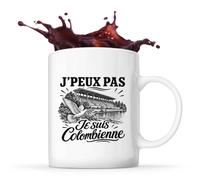 Planetee Mug J’peux pas je suis Colombienne | Colombes | Tasse en Céramique 330 ml Recto Verso Passe au Lave-Vaisselle | Café Thé Bureau Maison | Cadeau Collègue Anniversaire Noël