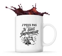 Planetee Mug J’peux pas je suis Imprimeur J'peux pas minimaliste | Tasse en Céramique 330 ml Recto Verso Passe au Lave-Vaisselle | Café Thé Bureau Maison | Cadeau Collègue Anniversaire Noël