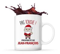 Planetee Mug Jean-François Pas Touche Père Noël - Tasse Originale - Secret santa Cadeau Noël Humour Insolite Collègue