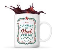 Planetee Mug Jean Magie de noël Rectangle - Tasse Originale - Secret santa Cadeau Noël Humour Insolite Collègue