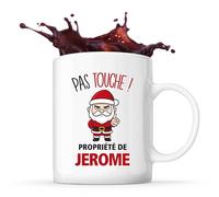 Planetee Mug Jerome Pas Touche Père Noël - Tasse Originale - Secret santa Cadeau Noël Humour Insolite Collègue