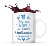 Planetee Mug Joyeux noël au meilleur Guillaume - Tasse Originale - Secret santa Cadeau Noël Humour Insolite Collègue
