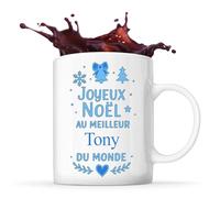Planetee Mug Joyeux noël au meilleur Tony - Tasse Originale - Secret santa Cadeau Noël Humour Insolite Collègue