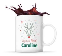 Planetee Mug Joyeux noël Caroline Cerf - Tasse Originale - Secret santa Cadeau Noël Humour Insolite Collègue