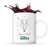 Planetee Mug Joyeux noël Gilles Cerf - Tasse Originale - Secret santa Cadeau Noël Humour Insolite Collègue
