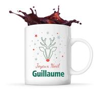 Planetee Mug Joyeux noël Guillaume Cerf - Tasse Originale - Secret santa Cadeau Noël Humour Insolite Collègue