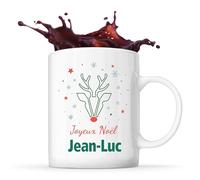 Planetee Mug Joyeux noël Jean-Luc Cerf - Tasse Originale - Secret santa Cadeau Noël Humour Insolite Collègue