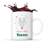 Planetee Mug Joyeux noël Roxane Cerf - Tasse Originale - Secret santa Cadeau Noël Humour Insolite Collègue