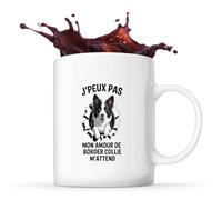 Planetee Mug J'peux pas j'ai Border Collie - Tasse Café Thé Cadeau Humour