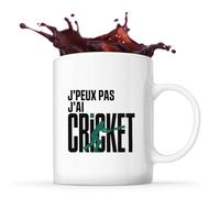 Planetee Mug J'peux pas j'ai Cricket - Tasse Café Thé Design Minimaliste Cadeau Humour