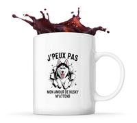 Planetee Mug J'peux pas j'ai Husky - Tasse Café Thé Cadeau Humour
