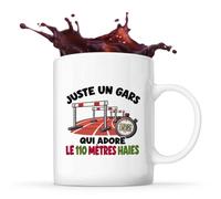 Planetee Mug Juste un gars qui adore le 110 mètres haies | Tasse en Céramique 330 ml Recto Verso Passe au Lave-Vaisselle | Café Thé Bureau Maison | Cadeau Athlète Collègue Anniversaire Noël