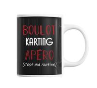 Planetee Mug Karting C'est ma Routine | Tasse Humour