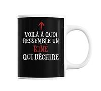 Planetee Mug Kinésithérapeute Qui déchire | Tasse café métier pour collègue de travail ami ou famille | Imprimé en France