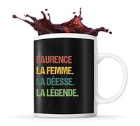 Planetee Mug Laurence la Déesse la Légende Vintage | Tasse Prénom Cadeau Anniversaire Humour