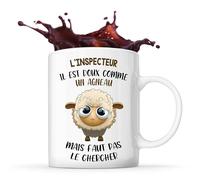 Planetee Mug L'inspecteur Doux comme un Agneau | Tasse Métier Collègue Cadeau Travail Boulot Départ Retraite