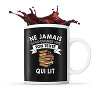 Planetee Mug lit lire Prénom métier âge Personnalisable | Tasse drôle pour Femme Lectrice | idée cadeau anniversaire Noël