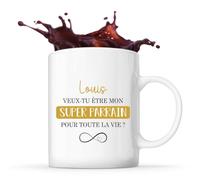 Planetee Mug Louis Super Parrain pour la vie Cadeau Annonce Grossesse