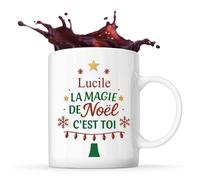 Planetee Mug Lucile Magie de noël Sapin - Tasse Originale - Secret santa Cadeau Noël Humour Insolite Collègue