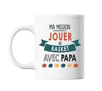 Planetee Mug Ma mission Basket avec Papa | Mug imprimée en France