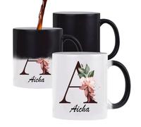 Planetee Mug Magique Aicha | Tasse Thermosensible, le Motif Apparaît à la Chaleur | Céramique 300 ml Recto Verso | Cadeau Collègue Anniversaire Noël