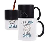 Planetee Mug magique Amour Samoyède | Tasse change de couleur avec la chaleur