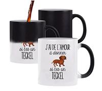 Planetee Mug magique Amour Teckel | Tasse change de couleur avec la chaleur