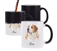 Planetee Mug Magique Berger d'Asie Centrale : Portrait | Tasse Thermosensible, le Motif Apparaît à la Chaleur | Céramique 300 ml Recto Verso | Cadeau Propriétaire Chien Collègue Anniversaire Noël
