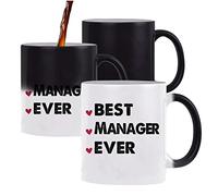 Planetee Mug magique Best Manager Ever | Idée Tasse Cadeau Travail Boulot Métier Départ Retraite Collègue Femme Anniversaire Noël