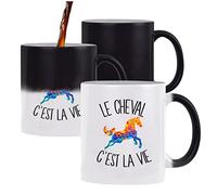 Planetee Mug magique Cheval c'est la vie Équitation | Tasse changement de couleur