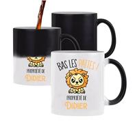 Planetee Mug magique Didier Bas les pattes Lion | Tasse qui change de couleur Originale Cadeau Anniversaire Noël Humour fête des pères