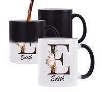 Planetee Mug Magique Edith | Tasse Thermosensible, le Motif Apparaît à la Chaleur | Céramique 300 ml Recto Verso | Cadeau Collègue Anniversaire Noël