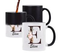 Planetee Mug Magique Elisa | Tasse Thermosensible, le Motif Apparaît à la Chaleur | Céramique 300 ml Recto Verso | Cadeau Collègue Anniversaire Noël