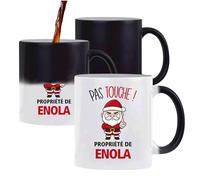 Planetee Mug Magique Enola Pas Touche Père Noël - Tasse Originale Qui Change de Couleur - Secret santa Cadeau Noël Humour Insolite Collègue
