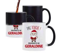 Planetee Mug Magique Geraldine Pas Touche Père Noël - Tasse Originale Qui Change de Couleur - Secret santa Cadeau Noël Humour Insolite Collègue