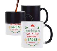 Planetee Mug Magique Jean-Jacques Liste des enfants sages - Tasse qui change de couleur - Secret santa Cadeau Noël Humour Insolite Collègue