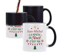 Planetee Mug Magique Jean-Michel Magie de noël Sapin - Tasse qui change de couleur - Secret santa Cadeau Noël Humour Insolite Collègue