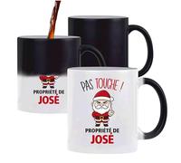 Planetee Mug Magique José Pas Touche Père Noël - Tasse Originale Qui Change de Couleur - Secret santa Cadeau Noël Humour Insolite Collègue