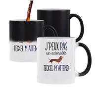 Planetee Mug magique J'peux pas Teckel | Tasse change de couleur avec la chaleur