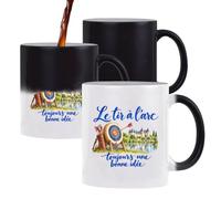 Planetee Mug Magique Le tir à l'arc, toujours une bonne idée | Tasse Thermosensible, le Motif Apparaît à la Chaleur | Céramique 300 ml Recto Verso | Cadeau Archer Archère Collègue Anniversaire Noël