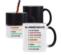 Planetee Mug magique Maths Journée Parfaite | Tasse Humour change de couleur avec la chaleur