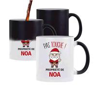 Planetee Mug Magique Noa Pas Touche Père Noël - Tasse Originale Qui Change de Couleur - Secret santa Cadeau Noël Humour Insolite Collègue