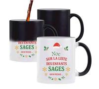 Planetee Mug Magique Noe Liste des enfants sages - Tasse qui change de couleur - Secret santa Cadeau Noël Humour Insolite Collègue