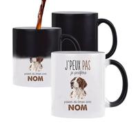 Planetee Mug Magique Pointer Anglais : Passer du temps | Tasse Thermosensible, le Motif Apparaît à la Chaleur | Céramique 300 ml Recto Verso | Cadeau Propriétaire Chien Collègue Anniversaire Noël