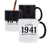 Planetee Mug magique thermoréactif 1942 Tasse Année de naissance anniversaire 83 ans tasse change couleur chaleur idée cadeau métier anniversaire Noël