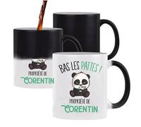 Planetee Mug magique thermoréactif Corentin Bas les pattes Raton laveur | Tasse qui change de couleur thermoréactif Cadeau Anniversaire Noël Humour fête des pères