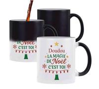 Planetee Mug magique thermoréactif Dylan Magie de noël Sapin - Tasse qui change de couleur - Secret santa Cadeau Noël Humour Insolite Collègue